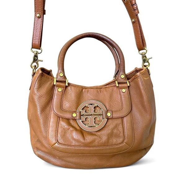 Tory Burch Handbags - Tory Burch Amanda Tote Leather Bag Pony Brown Tan